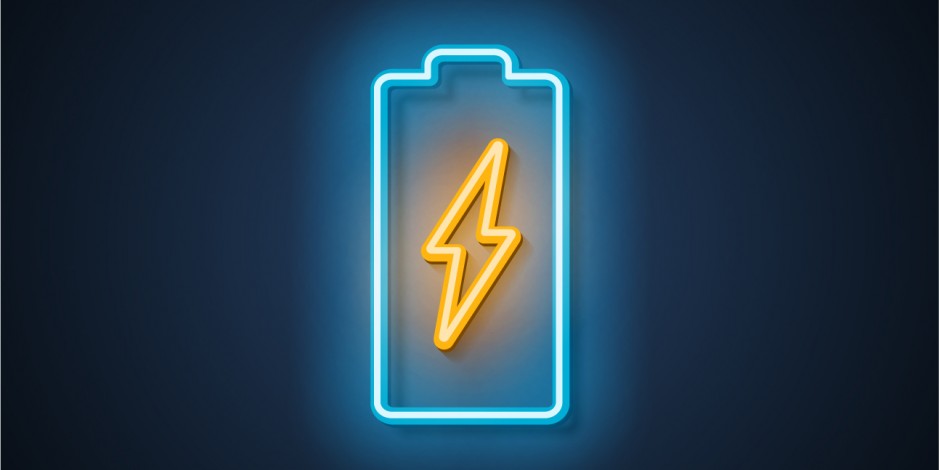 neon battery graphic